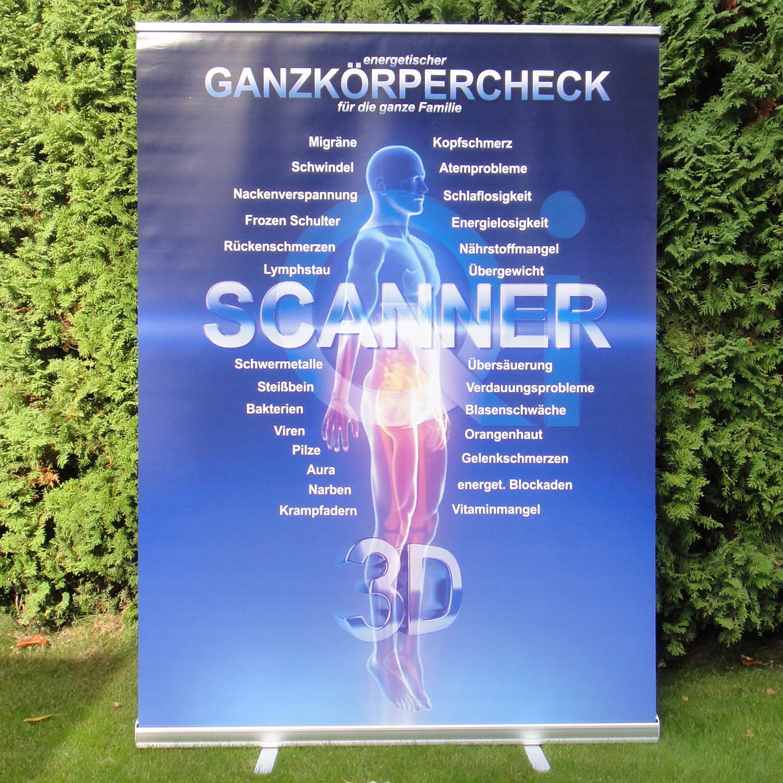  Roll-Up Ganzkrpercheck - 1,5m Breite, 2m Hhe 